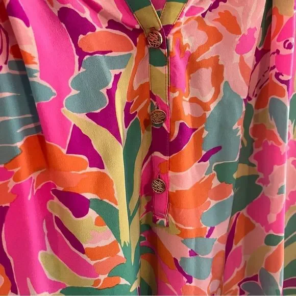 Lilly Pulitzer Vibrant Floral Blouse NWOT - Picture 5 of 6